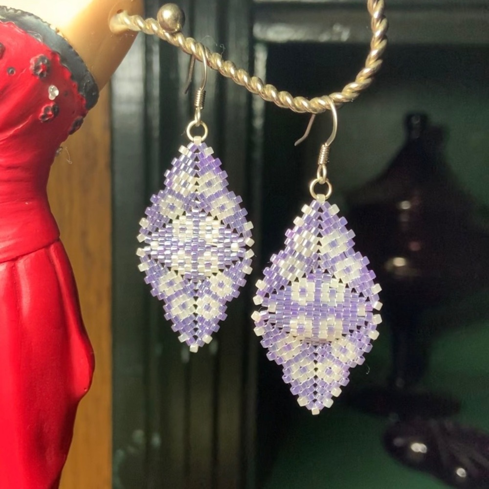 Handmade Glass Seed Bead Earrings